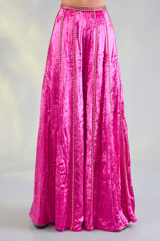 Hot pink embroidered choli and sharara