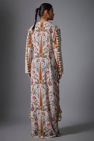 Cream ochre forest whisper print kaftan