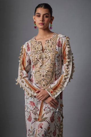 Cream ochre forest whisper print kaftan