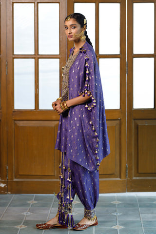 Razia Purple Embroidered Kaftan And Salwar by Payal Singhal available on Indiaspopup