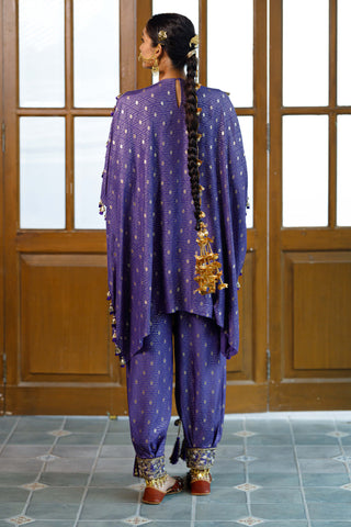 Razia Purple Embroidered Kaftan And Salwar by Payal Singhal available on Indiaspopup