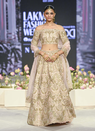 Aida Blush Embroidered Lehenga Set by Payal Singhal available on Indiaspopup