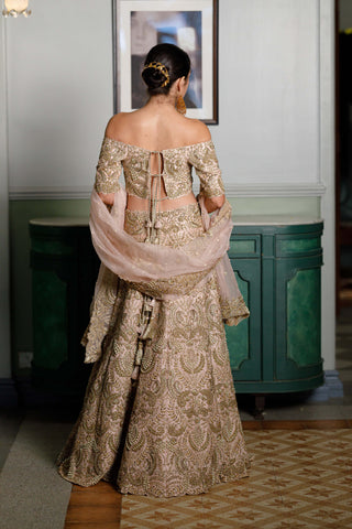 Aida Blush Embroidered Lehenga Set by Payal Singhal available on Indiaspopup