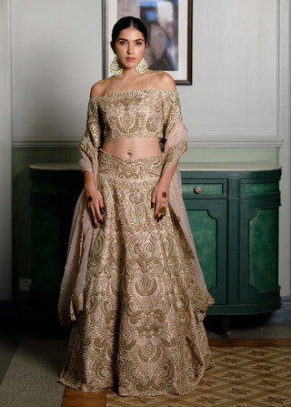 Aida Blush Embroidered Lehenga Set by Payal Singhal available on Indiaspopup