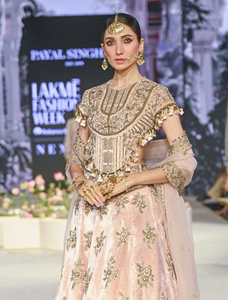 Faizah Blush Pink Lehenga Set by Payal Singhal available on Indiaspopup