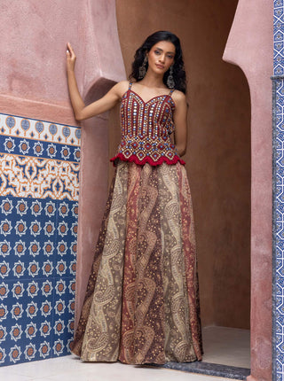 Color-blocked kalidar boho maxi