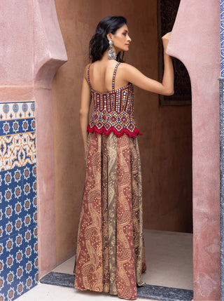 Color-blocked kalidar boho maxi