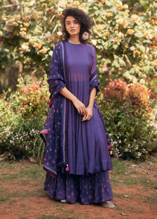 Grape jelly anarkali and skirt set