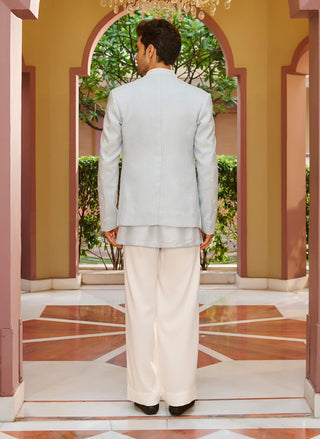 Rehmat light blue jacket set