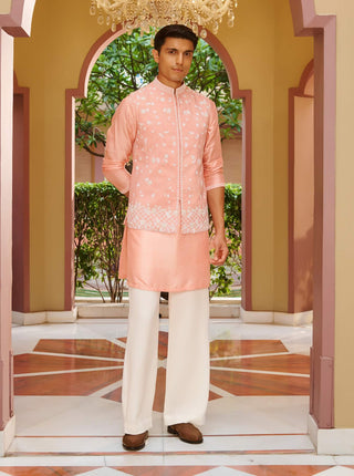 Sahiba pink nehru jacket set