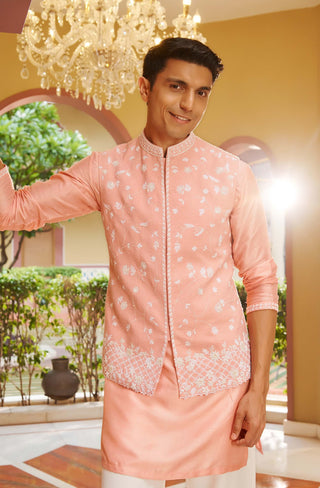 Sahiba pink nehru jacket set