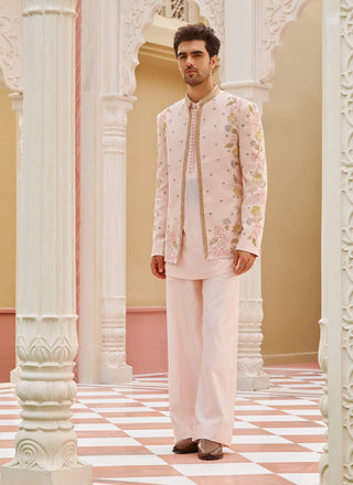 Sifat blush pink bandhgala set