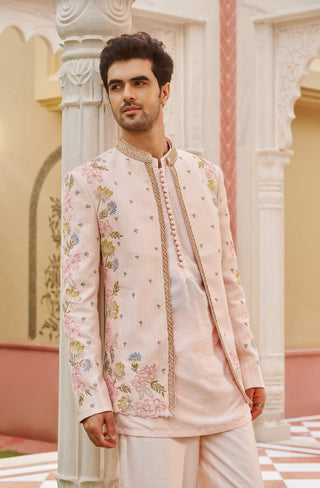Sifat blush pink bandhgala set