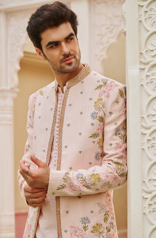 Sifat blush pink bandhgala set