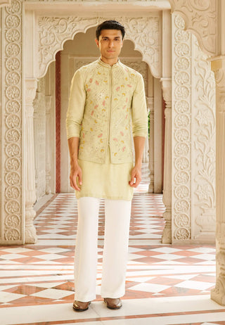 Bani green nehru jacket set