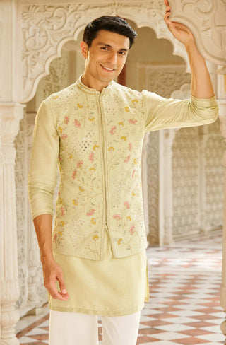 Bani green nehru jacket set
