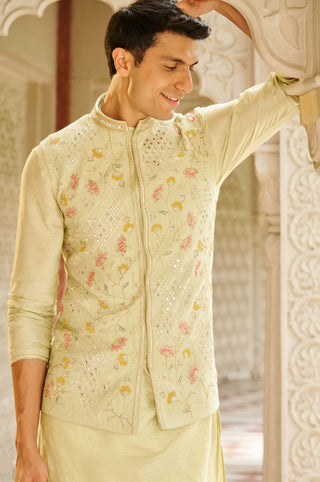 Bani green nehru jacket set