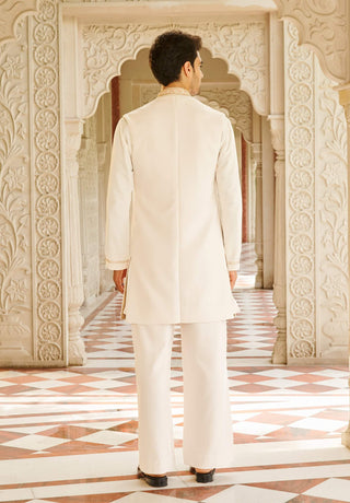 Mannat ivory sleeveless sherwani set