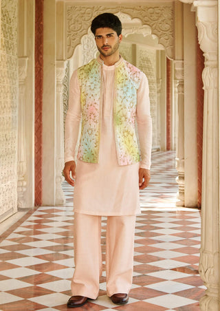 Khushdil pastel ombre nehru jacket set