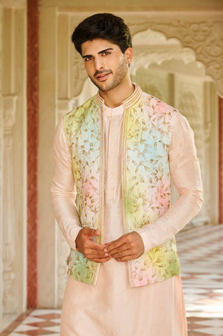 Khushdil pastel ombre nehru jacket set