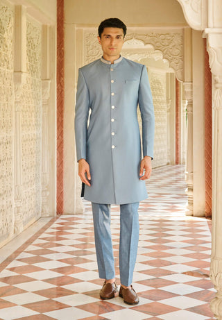 Rooh denium blue sherwani set