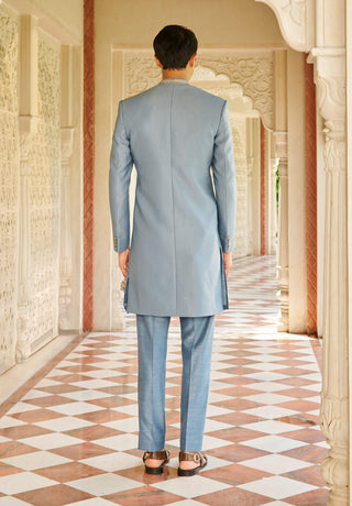 Rooh denium blue sherwani set