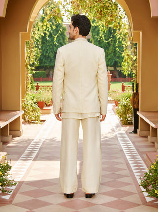 Mehr open embroidered jacket set