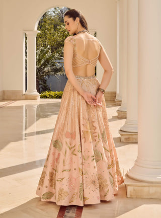 Misty Forest Pink Lehenga Set by Parul Gandhi available on Indiaspopup.com