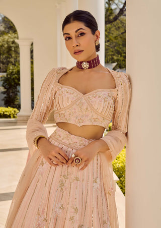 Misty Haze Pink Lehenga Set by Parul Gandhi available on Indiaspopup.com