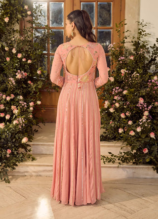 Fairy Pink Anarkali Set by Parul Gandhi available on Indiaspopup.com