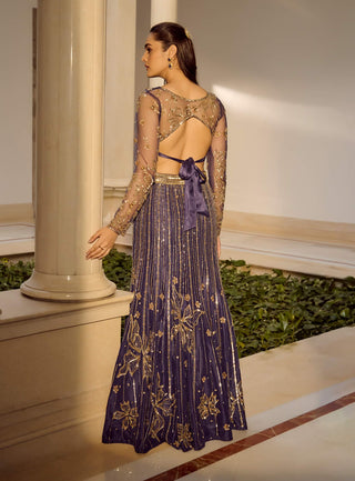 Glam Blue Lehenga Set by Parul Gandhi available on Indiaspopup.com