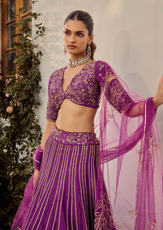 Soft Mulberry Lehenga Set by Parul Gandhi available on Indiaspopup.com