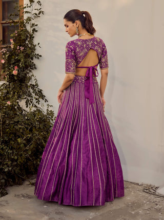 Soft Mulberry Lehenga Set by Parul Gandhi available on Indiaspopup.com