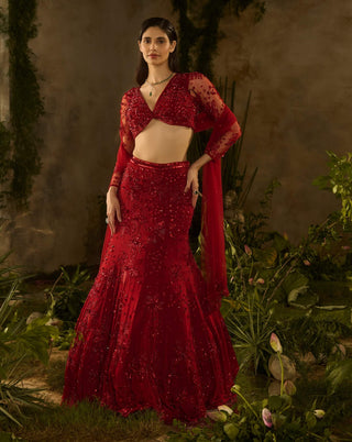 Rossa bella lehenga set