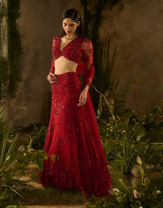 Rossa bella lehenga set