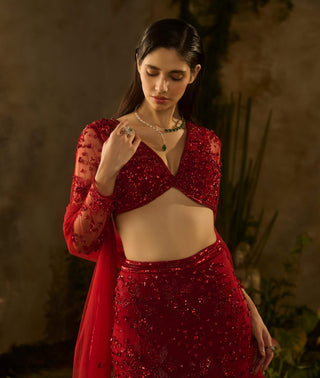 Rossa bella lehenga set