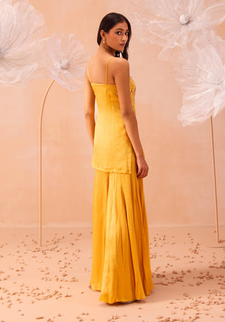 Jaune Yellow Sharara Set by Parul Gandhi available on Indiaspopup.com