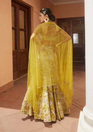 Paulmi & Harsh-Lime Green Fishcut Lehenga Set-INDIASPOPUP.COM