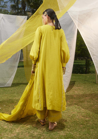 Paulmi & Harsh-Lime Green Chiniya Kurta Set-INDIASPOPUP.COM