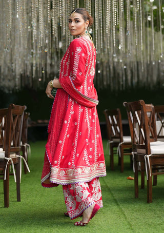 Gopi Vaid-Red Misu Anarkali Set-INDIASPOPUP.COM