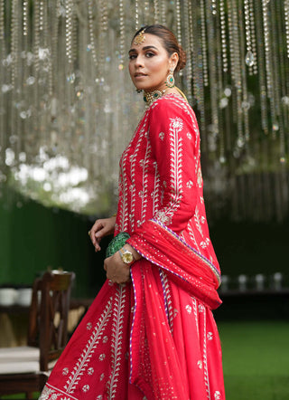 Gopi Vaid-Red Misu Anarkali Set-INDIASPOPUP.COM