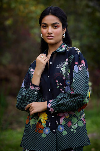 Black Bali Fawn Shirt by Pozruh, available on Indiaspopup.com