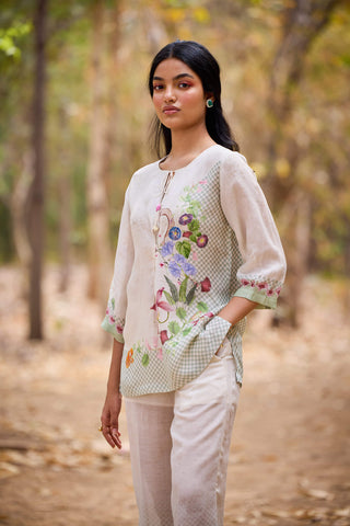 Aruba Off-White Tunic And Trouser by Pozruh, available on Indiaspopup.com