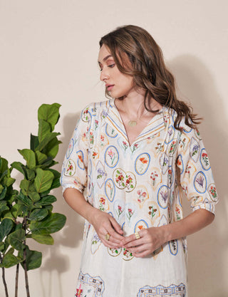 Pozruh-Magpie Ivory Tunic-INDIASPOPUP.COM