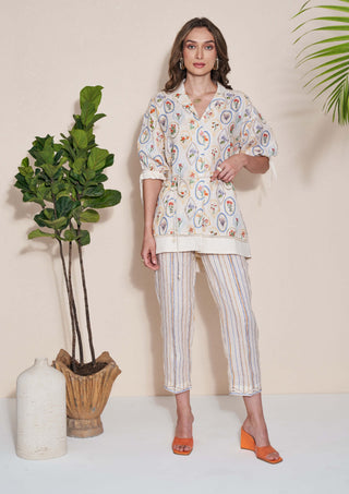 Pozruh-Magpie Ivory Trouser-INDIASPOPUP.COM