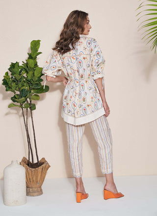 Pozruh-Magpie Ivory Trouser-INDIASPOPUP.COM