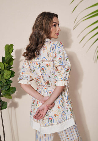 Pozruh-Roseate Ivory Top And Trouser Set-INDIASPOPUP.COM