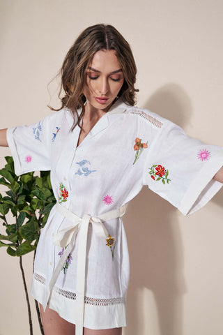 Pozruh-Alpha Ivory Shirt Dress-INDIASPOPUP.COM