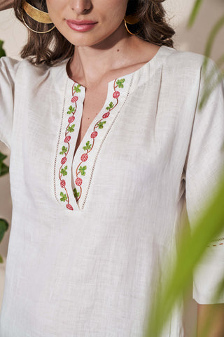 Pozruh-Pelican White Midi Dress-INDIASPOPUP.COM