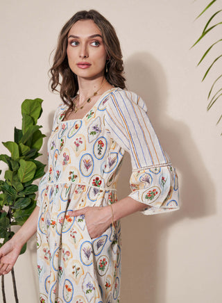 Pozruh-Adelie Ivory Maxi Dress-INDIASPOPUP.COM